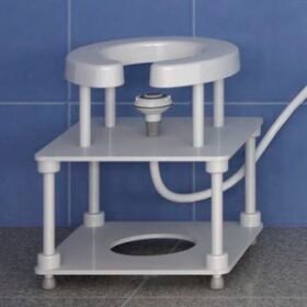 shower stool with cutout seat