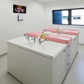 changing station with sink