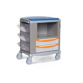 changing station with storage boxes