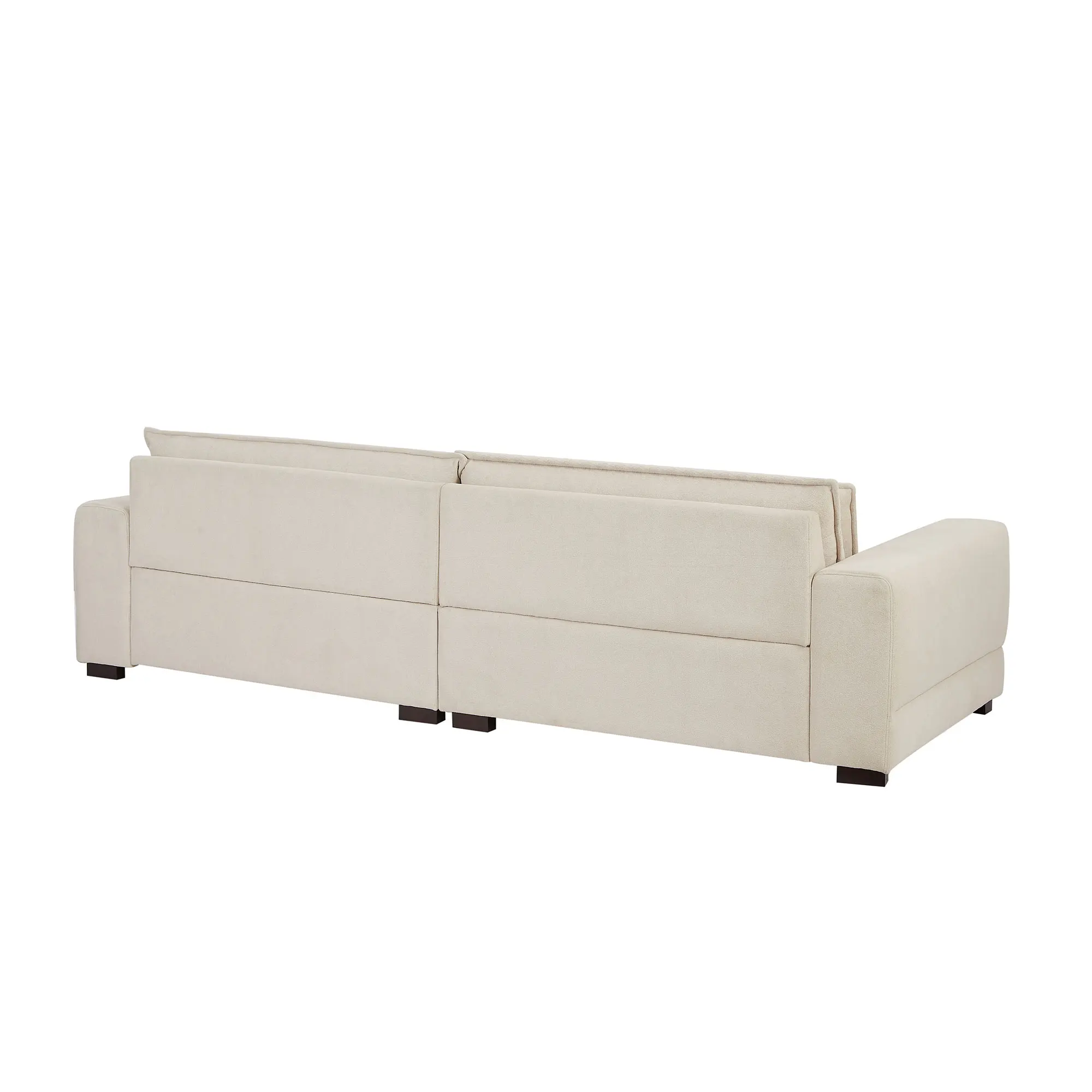 Mid-Century Modern Convertible Fabric Sofa Couch Set for Home Office Apartment Beige Upholstered Hotel for Livingroom Bedroom - Image 5