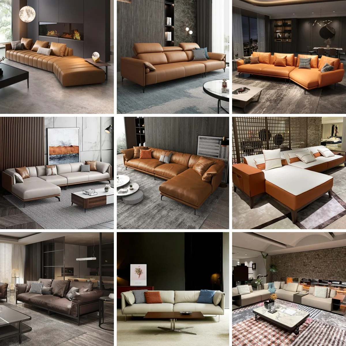 L-shaped Luxury Chesterfield French Genuine Leather Modern Sofa Set with Solid Wood Frame for Living Room - Image 5