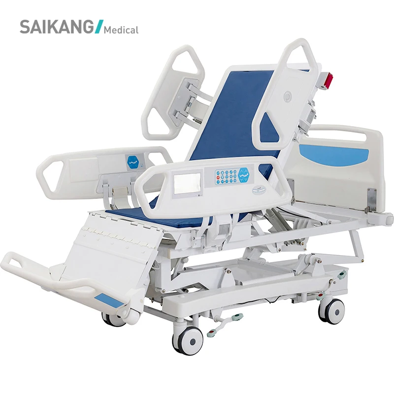 X9x SAIKANG Movable 5-Function Adjustable Patient Nursing ICU Emergency Room Medical Hospital Bed EN60601/CE/ISO Certified - Image 4