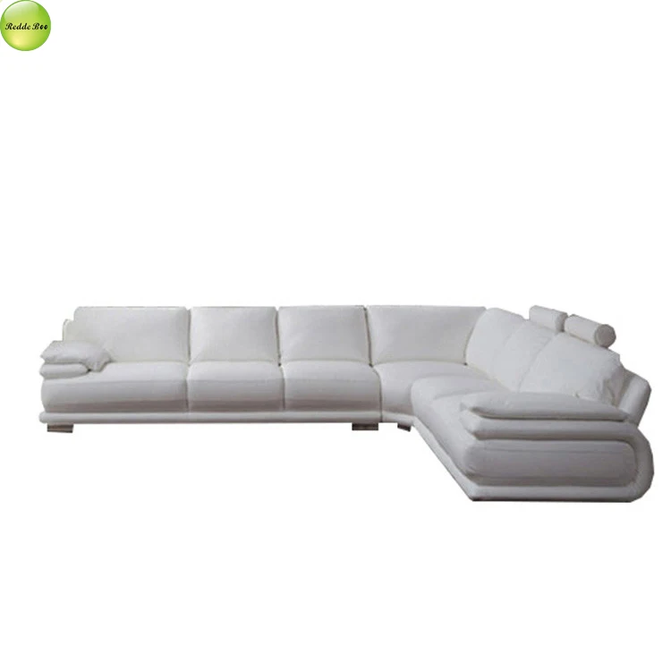 Luxury Design Genuine Leather Large Size Leisure L-shape Corner Sofa Sets with Wooden Frame for Villa Furniture - Image 4