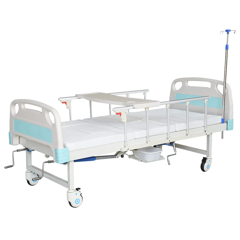 Multifunctional ICU Manual Adjustable Hospital Bed ABS - Image 2