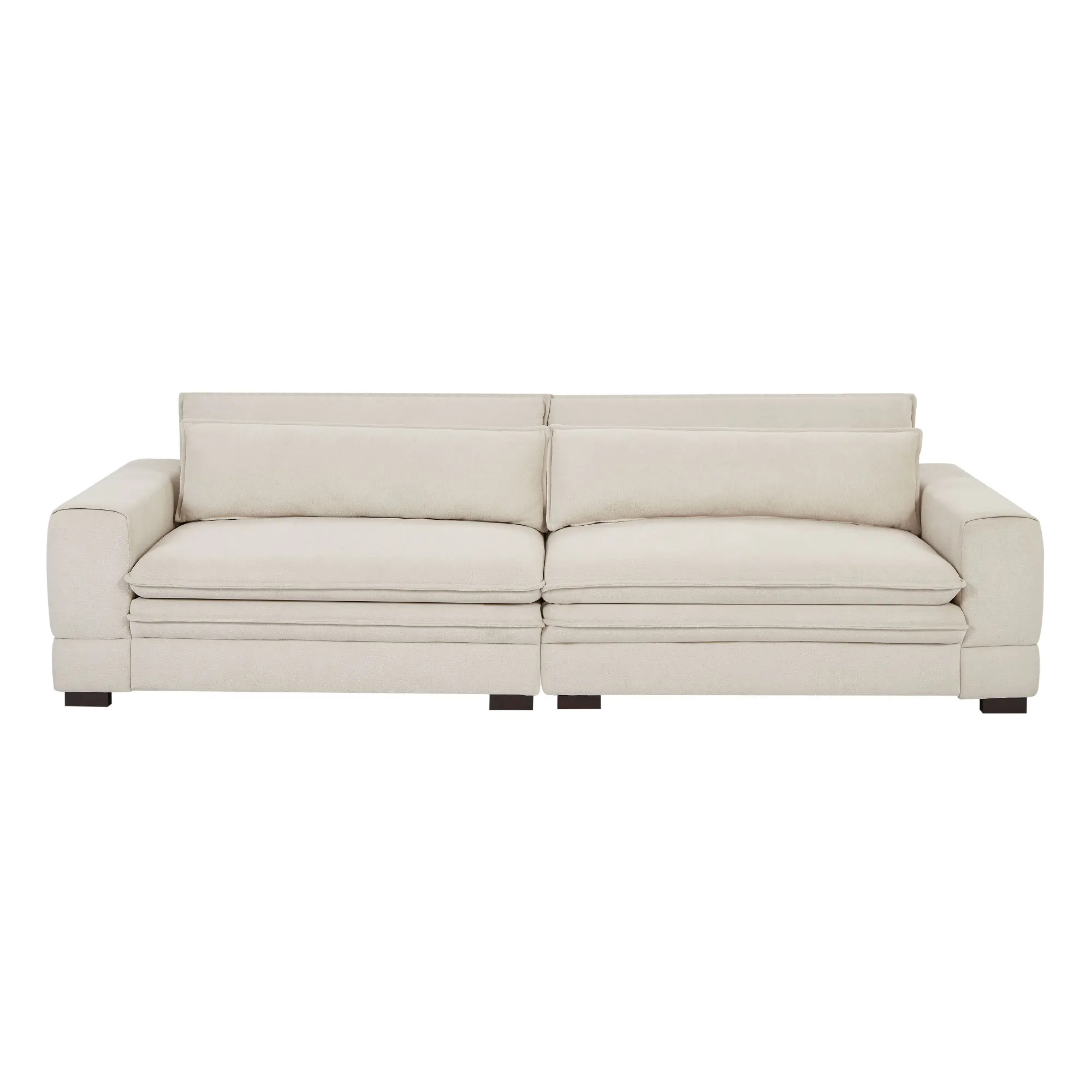 Mid-Century Modern Convertible Fabric Sofa Couch Set for Home Office Apartment Beige Upholstered Hotel for Livingroom Bedroom