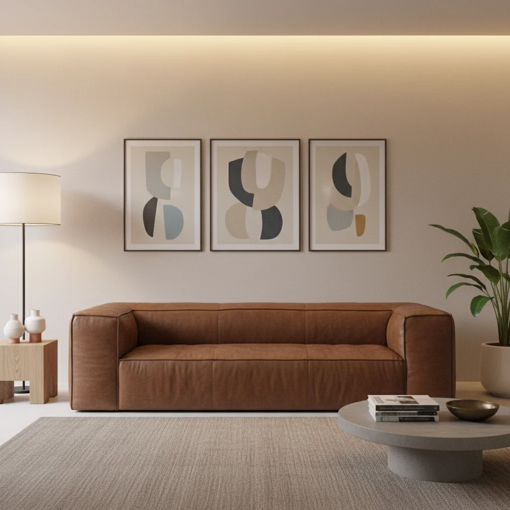 Genuine Leather Villa Basement Living Room Sofa Set America Cloud Sofa Brown Bespoke Luxury Vintage Midcentury Sectional Lounge - Image 6