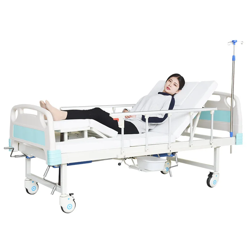 Multifunctional ICU Manual Adjustable Hospital Bed ABS
