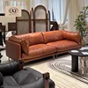 L-shaped Luxury Chesterfield French Genuine Leather Modern Sofa Set with Solid Wood Frame for Living Room - Image 7