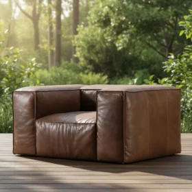 Genuine Leather Villa Basement Living Room Sofa Set America Cloud Sofa Brown Bespoke Luxury Vintage Midcentury Sectional Lounge