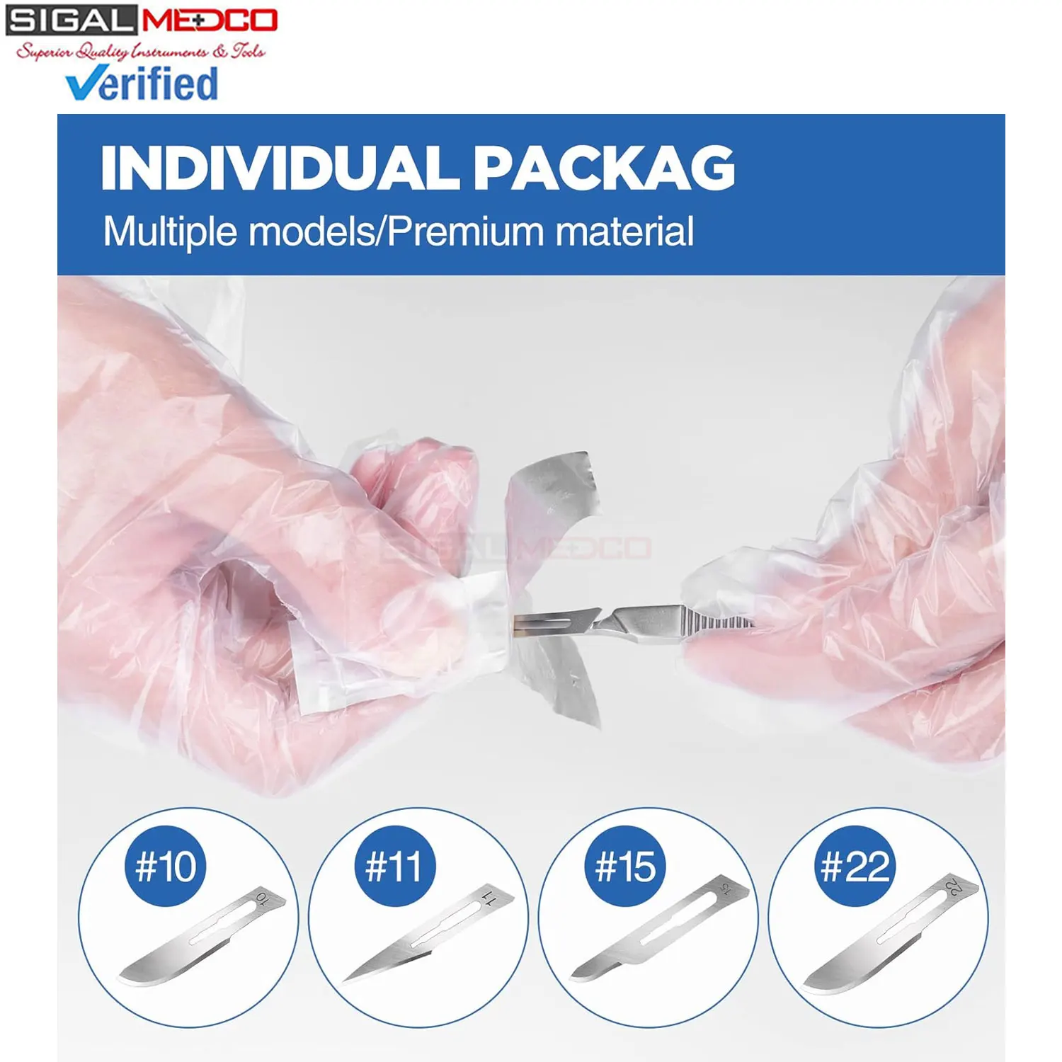 44 PCS Scalpel Blade Set 40 Sterile Surgical Blades #10 #11 #15 #22 Handles Multipurpose Laboratory Craft Art Manual Germany - Image 3