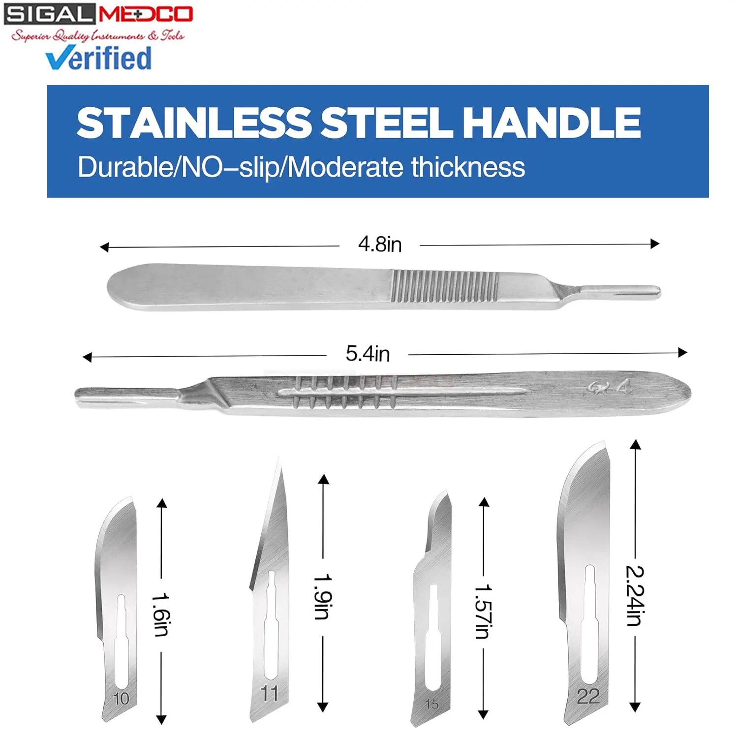 44 PCS Scalpel Blade Set 40 Sterile Surgical Blades #10 #11 #15 #22 Handles Multipurpose Laboratory Craft Art Manual Germany - Image 2