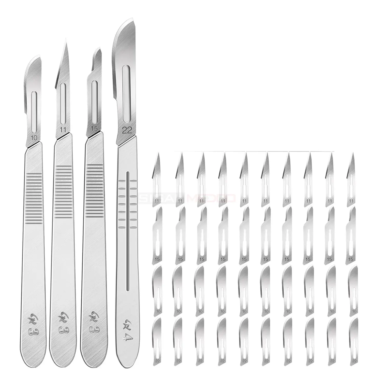 44 PCS Scalpel Blade Set 40 Sterile Surgical Blades #10 #11 #15 #22 Handles Multipurpose Laboratory Craft Art Manual Germany