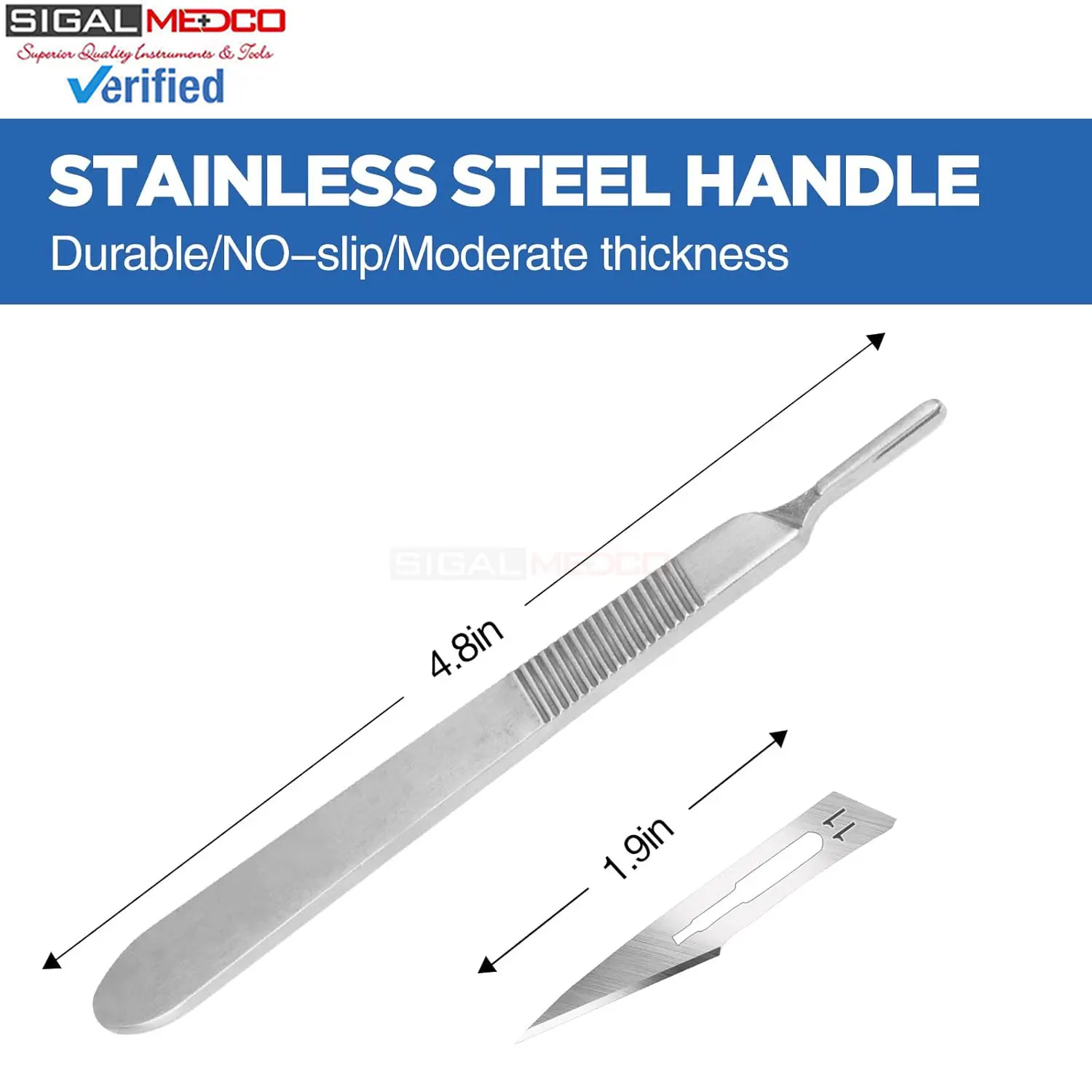 21 PCS Manual Scalpel Blade Set 20 Sterile #11 Surgical Blades 1 Handle Multipurpose Laboratory Use Germany Stainless Steel - Image 3