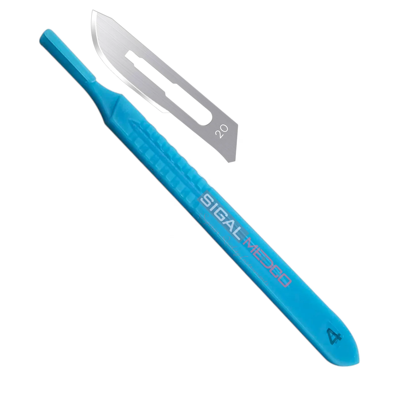 Disposable Manual Scalpel Handle No.4 Medical Grade Plastic Surgical Blades Fits #20-#25 Blades Single Use Sterile CE Certified