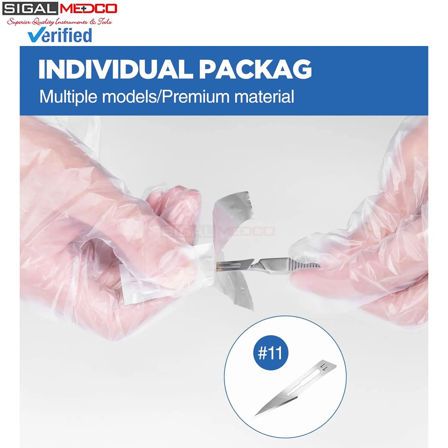 21 PCS Manual Scalpel Blade Set 20 Sterile #11 Surgical Blades 1 Handle Multipurpose Laboratory Use Germany Stainless Steel - Image 4